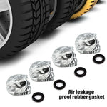 DSYCAR 4Pcs Skull Tire Valve Caps | Universal Dustproof Stem Caps close-up view