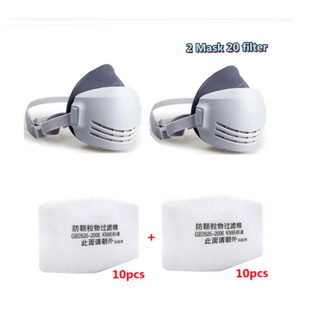 Reusable Washable Dust-proof Gas Mask Respirator Half Face Anti Haze Fog Safety Construc detail view