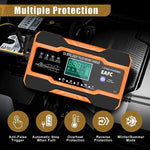 EAFC 240W Smart Car Battery Charger 12V 12A Charge for Car Batteries 7-Stage Charging Pulse Repair for AGM GEL WET Lead Acid