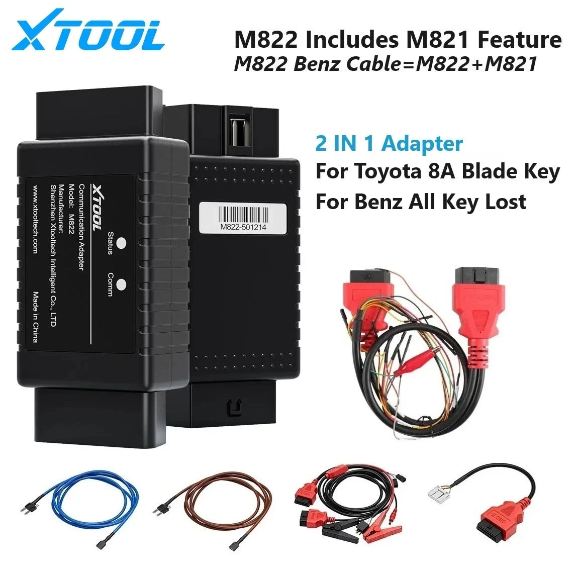 XTOOL KC501 KC100 KS01 SK1 M822 OBD2 Diagnostic Key Programming For X100PAD3 X100MA additional angle