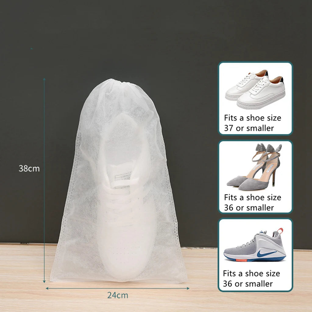 10pcs Shoes Storage Bag Closet Organizer Non-woven Travel Portable Bag Waterproof Pocket detail view