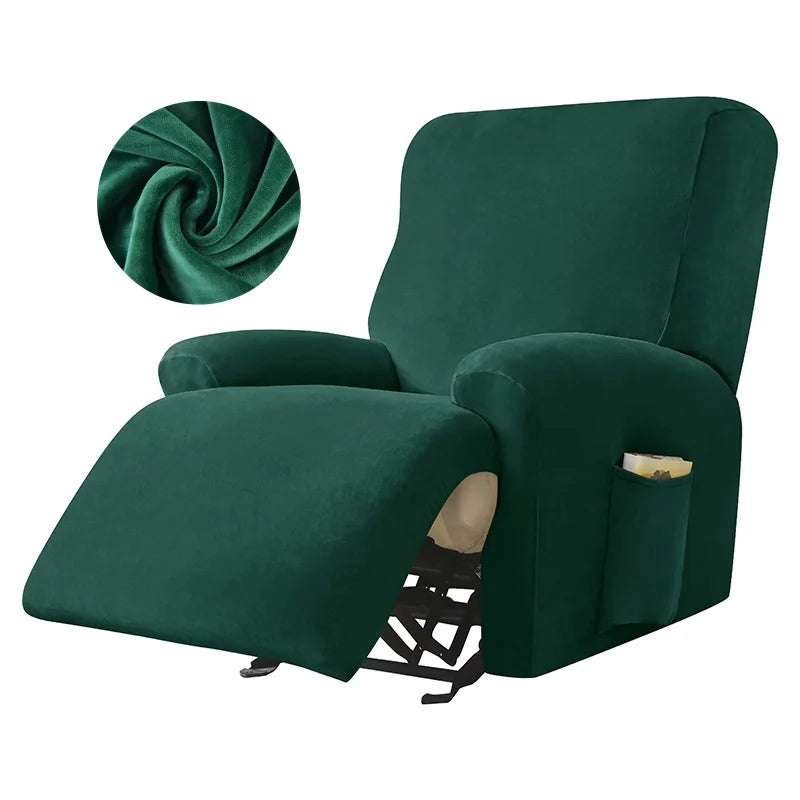 1/2/3 Seater Velvet Stretch Recliner Sofa Cover  Relax Armchair Slipcover Elastic All-inclusive Reclining Sofa Protector