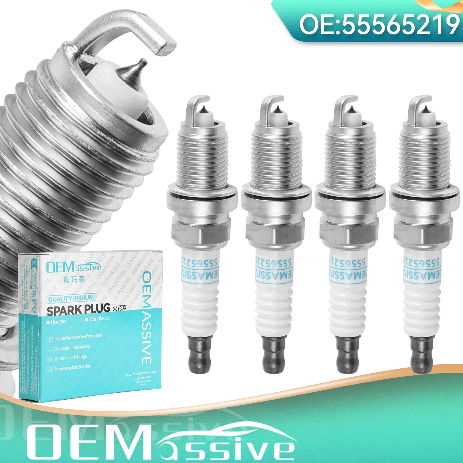 4x Iridium Spark Plugs for Chevrolet Aveo Cruze Opel Astra H J Vauxhall Astra Mk IV V VI Combo Corsa