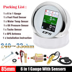 85mm 6 in 1 GPS Speedometer and Tachometer | Digital Gauge with Oil Pressure, Water T alternate view