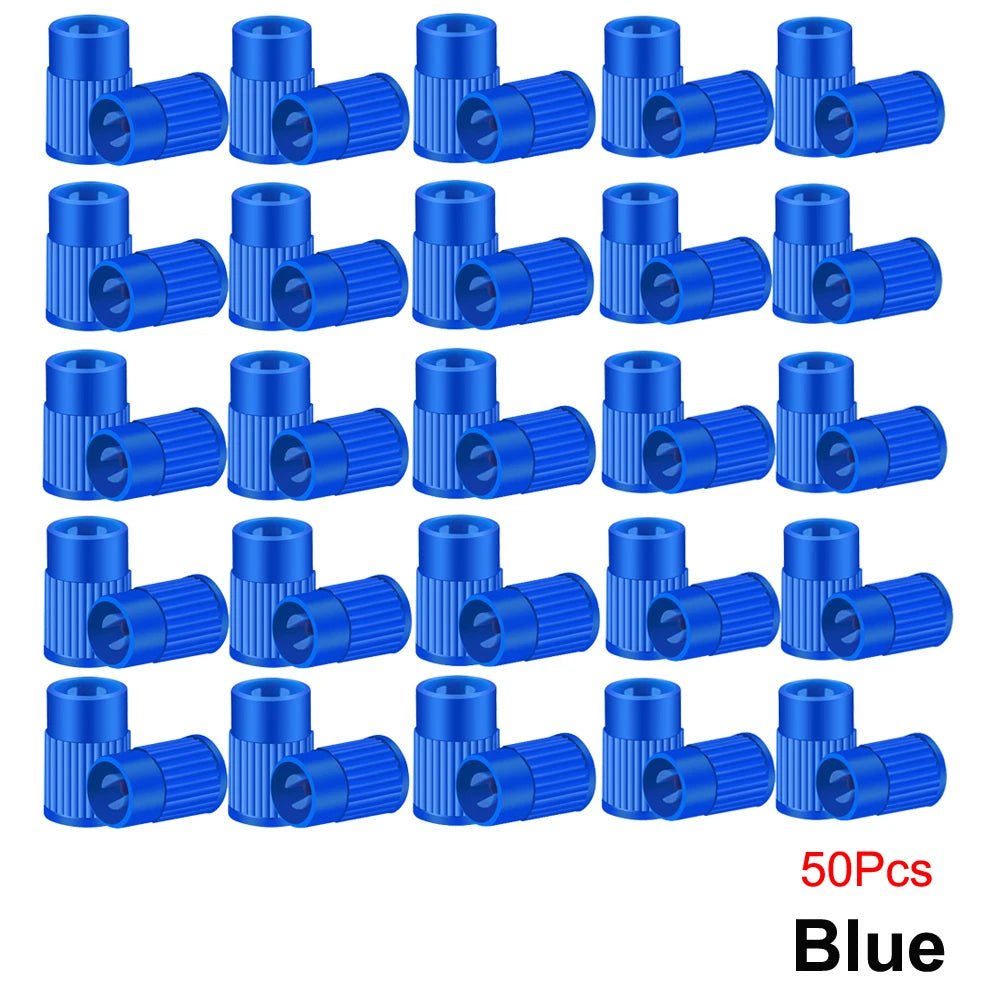 Plastic Tire Valve Caps with Built-in Valve Core Remover | Universal Stem Covers for C close-up view