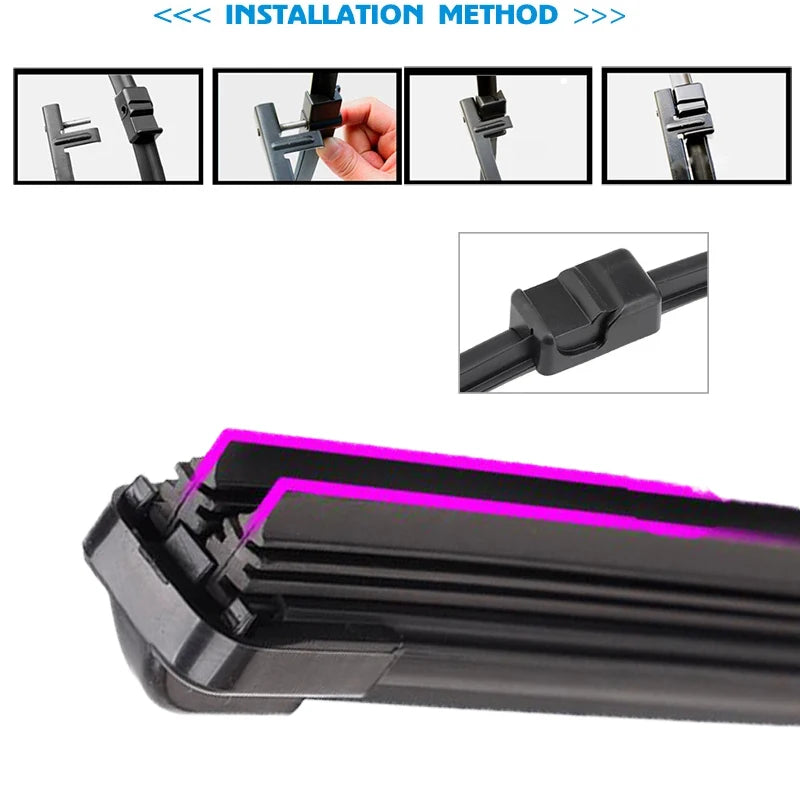 Car Windshield Wiper Blades | Universal Soft Double Layer Rubber Frameless Bracketles lifestyle view