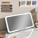 Car Sun Visor Vanity Mirror with 3 Modes Touch Screen Light Detachable Auto Interior Makeup USB Rechargeable Portable for Travel