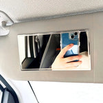 Car Sun Visor Mirror,Stainless Steel Sun-Shading Cosmetic Mirror for Wife Girlfriend,Seatback Makeup Mirror Stick on Car Vanity