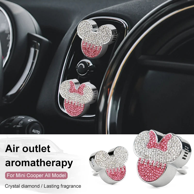 Diamond Car Air Outlet Aromatherapy Clip for Mini Cooper Air Vent Freshener Clip Scent Aroma Auto Interior Accessories