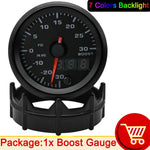 52mm 7 Color LED Car Gauge Set | Dual Display Boost Water Temp Oil Pressure Voltmeter EG detail view