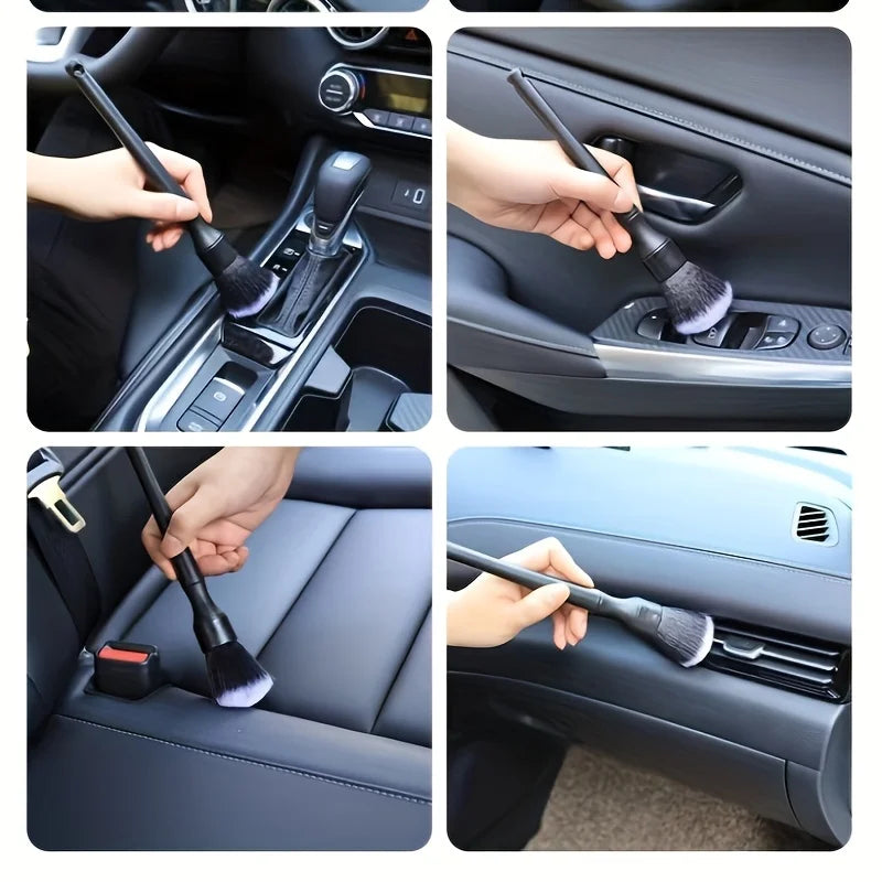 1pcs Car Interior Detailing Brush Soft Bristle Cleaning Brush Motorcycle CarCleaning lifestyle view