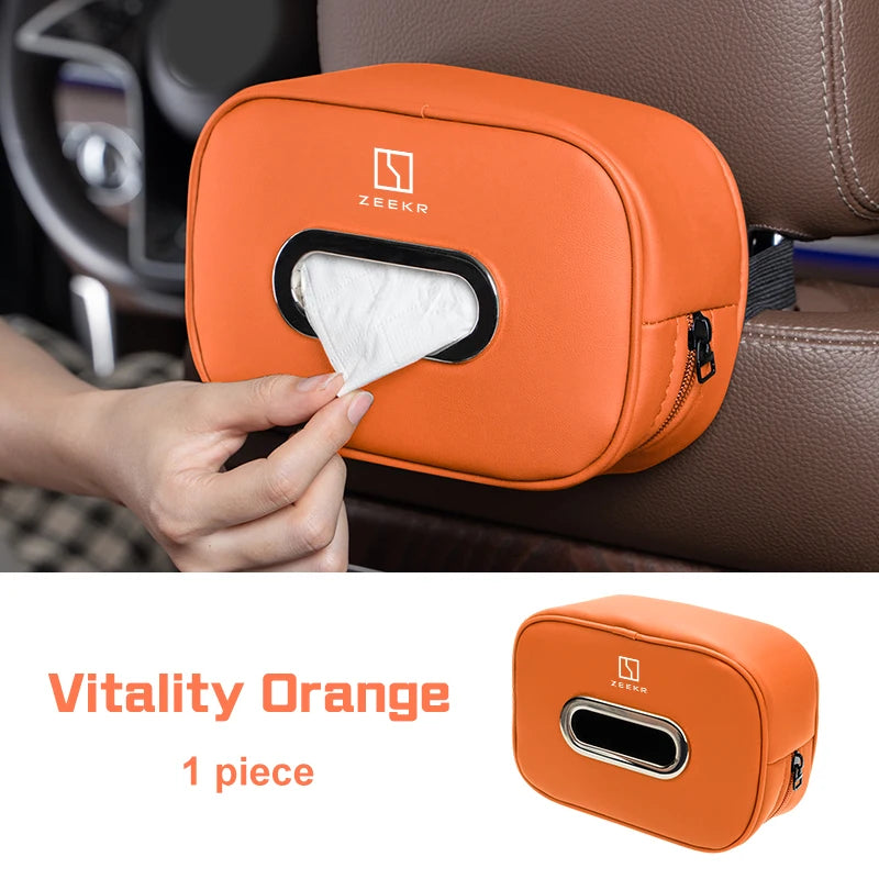 Car Tissue Box Holder Backseat Tissue Case With Fix Strap For ZEEKR 001 007 009 X MIX 7X 9X M-Vision Car Accessories 2026 Hot