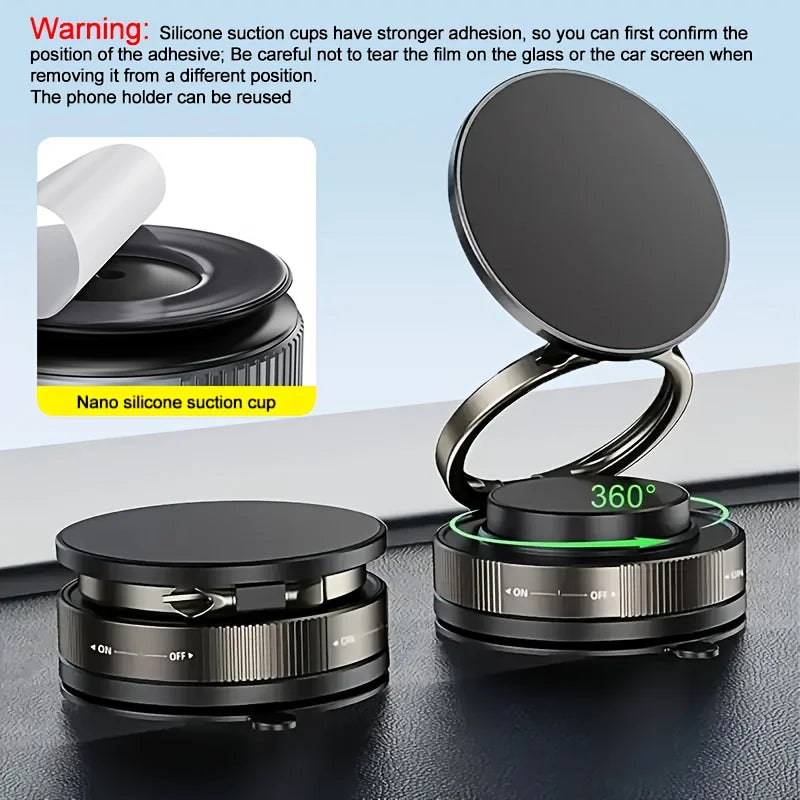 360° Adjustable Vacuum Magnetic Phone Holder Upgraded Fold Suction Cup Phone Stand Car Dashboard Win