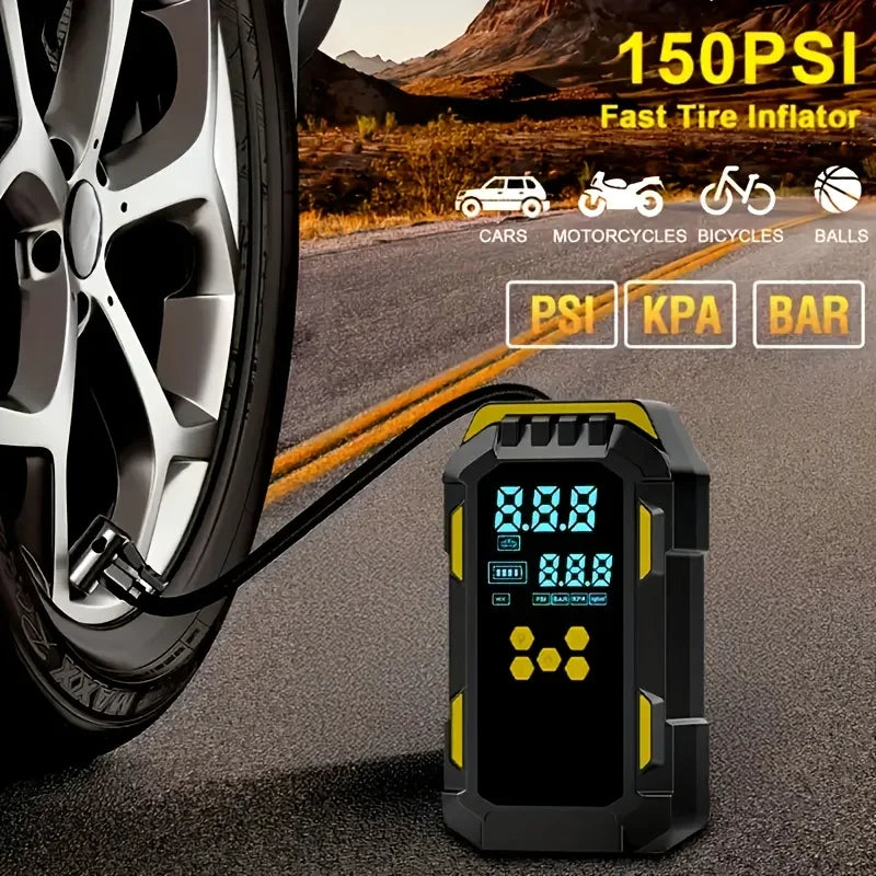 12V 2-in-1 Car Jump Starter and Tire Air Compressor | 150PSI Emergency Power Kit additional angle