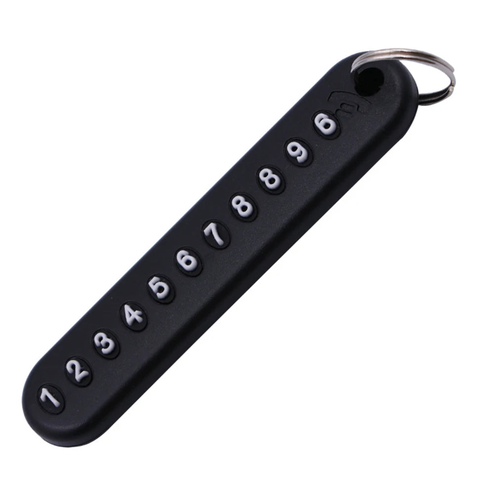 Silicone Phone Number Key Ring Anti-Lost Keychain detail view