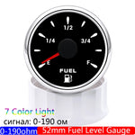7 Color Light 2" 52mm Fuel Level Gauge with 0-190 Ohm Sensor for Marine RV Camper | additional angle