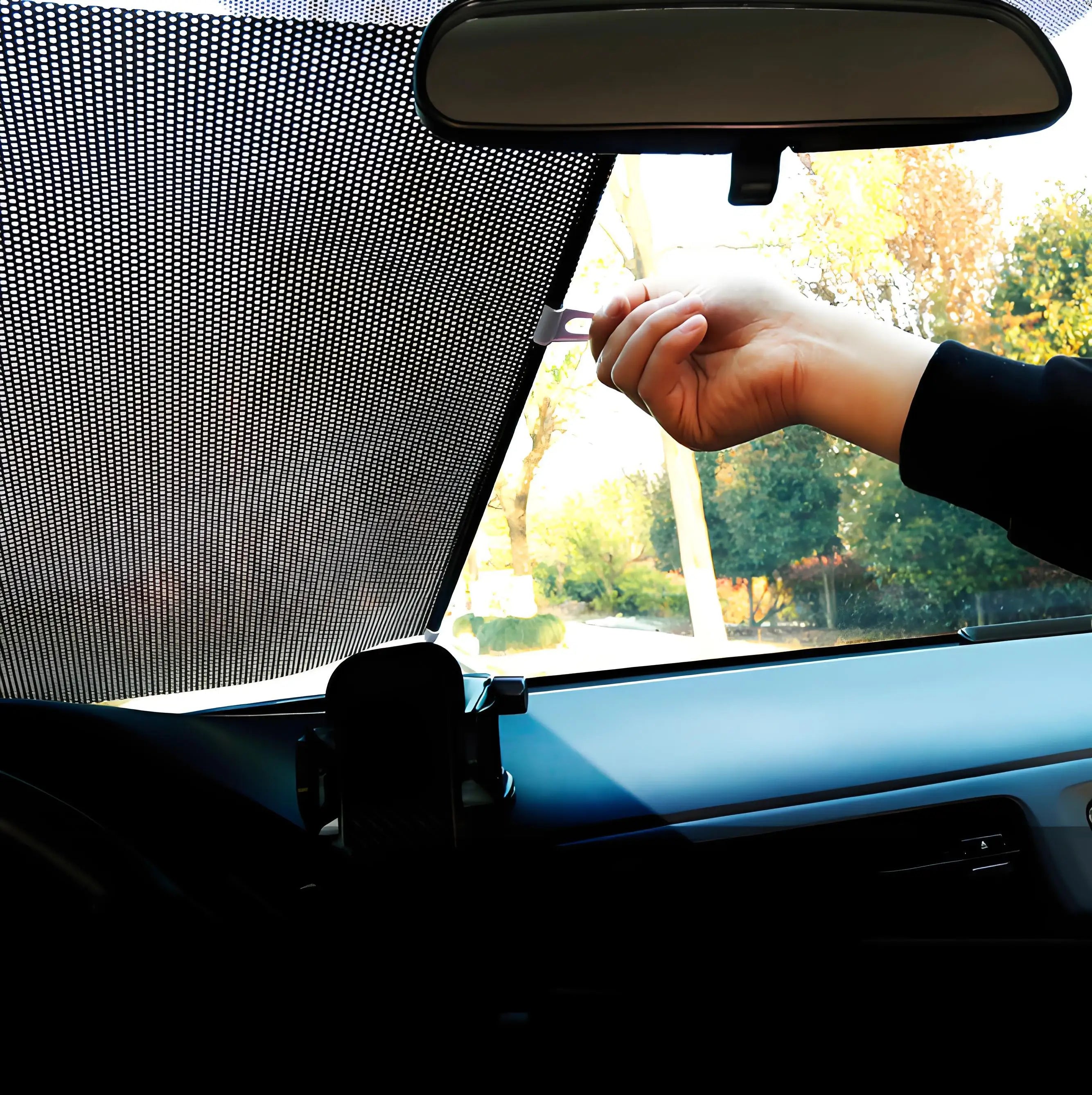 Retractable Windshield Sun Shade | Universal Car Sunshade for Front and Rear Windows