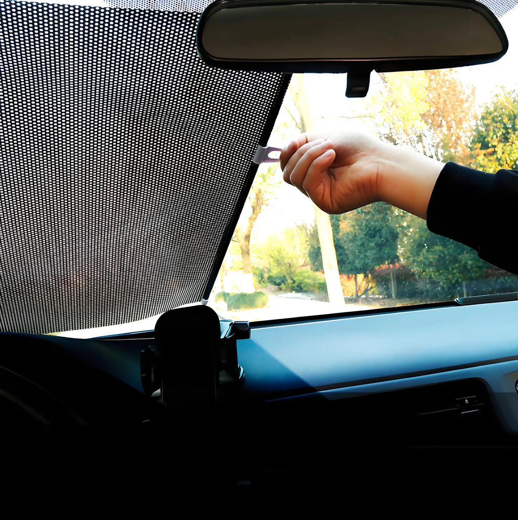 Retractable Windshield Sun Shade | Universal Car Sunshade for Front and Rear Windows