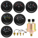 52mm Auto Gauge Kit with Sensor | LED Digital Oil Temp, Water Temp, Oil Pressure, Fuel Level for 12V