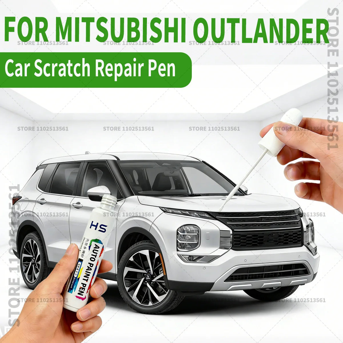 For Mitsubishi Outlander White W17 W85 Black Red P26 Gray AB Car Paint Repair Pen Touch Up Scratch R