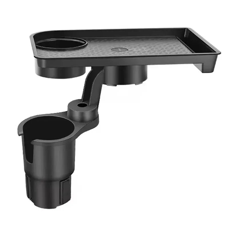 Universal Car Cup Holder Tray | 360° Rotating Adjustable Dual Cup Organizer additional angle