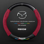 Carbon Fiber Suede Car Steering Wheel Cover | Compatible with Mazda 3 5 6 CX5 CX8 MX5 RX detail view