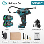 YOFIDRA Electric Air Pump Tire Inflator High Pressure Digital Display Multifunct Car Air Compressor Tool For Makita Battery Pin