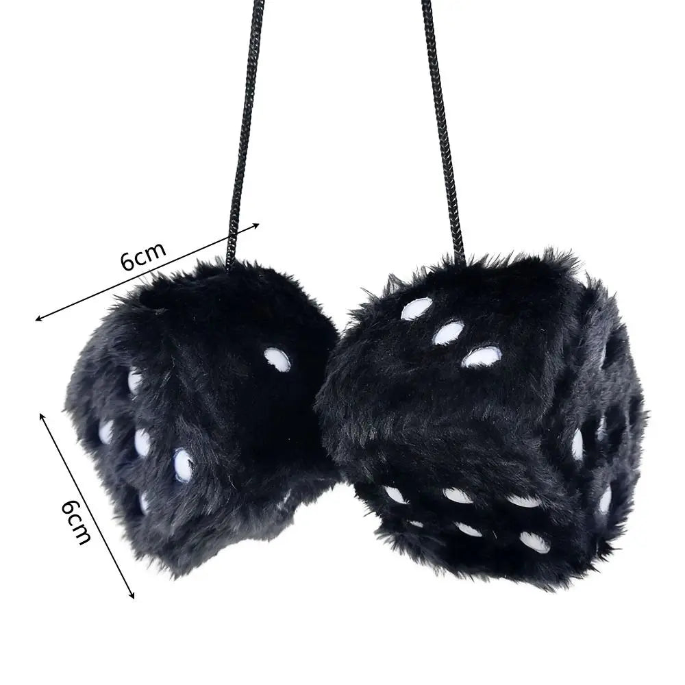 6cm Multicolor Plush Dice Pendant Car Hanging Ornament