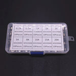 100/72pcs Car Fast-blow Glass Fuses Car Glass Tube Fuses 0.2-20A 0.5-30A Assorted Kit alternate view