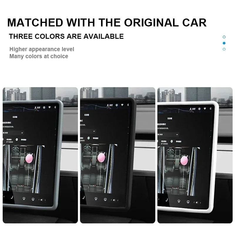 Screen Protector Frame for Tesla Model 3 Y Juniper Silicone Anti-scratch Central Control Navigation Edge Protective Accessories