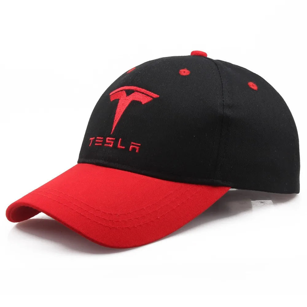 Tesla Emblem Baseball Cap | Outdoor Sports Hat for Tesla Enthusiasts detail view