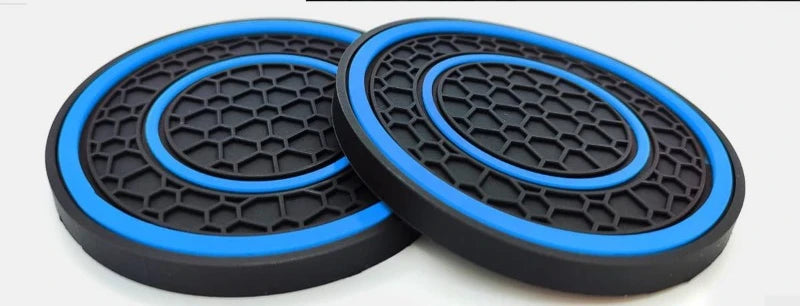 2Pcs 7cm/2.75inch Car Center Console Anti Slip Pad Easy Clean Dustproof Coaster Pvc Do close-up view