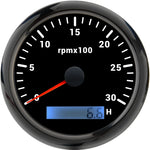 85mm Tachometer with LCD Hour Meter | 7 Color LED Backlight for Marine Boat Car alternate view