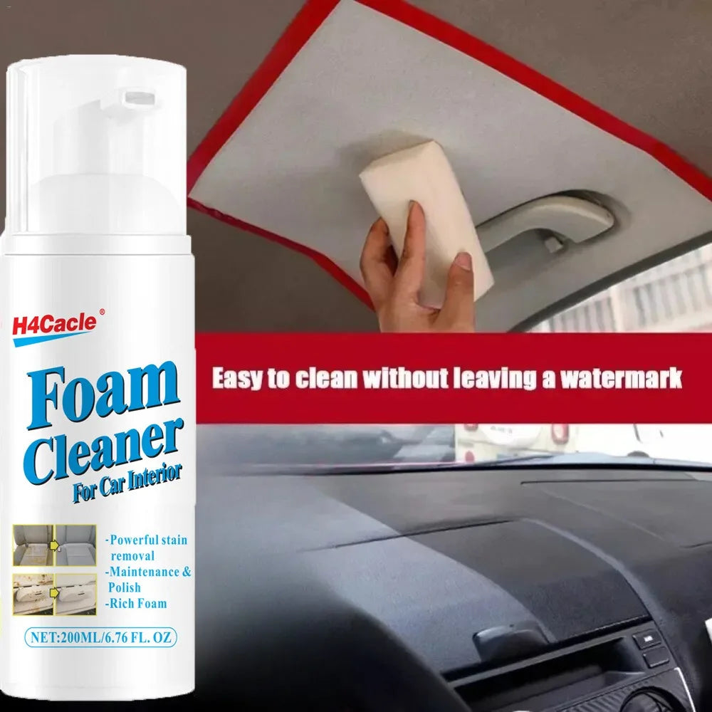H4Cacle1pc 100ml/200ml  Foam Cleaner - Heavy-Duty Degreaser for Car Interiors, Home Kitchen, Upholstery & Household Surfaces
