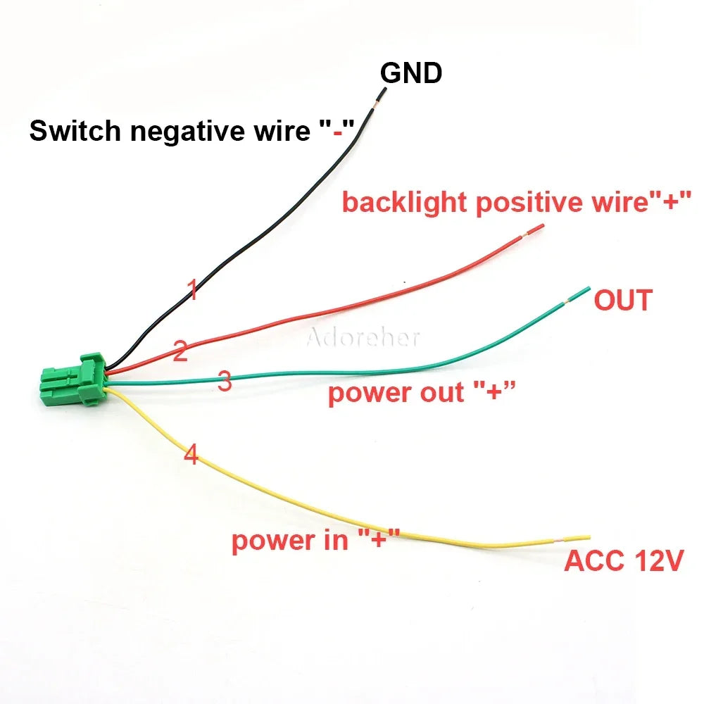 Blue LED Light Car Front Camera Switch Push Button with Wire for Toyota additional angle