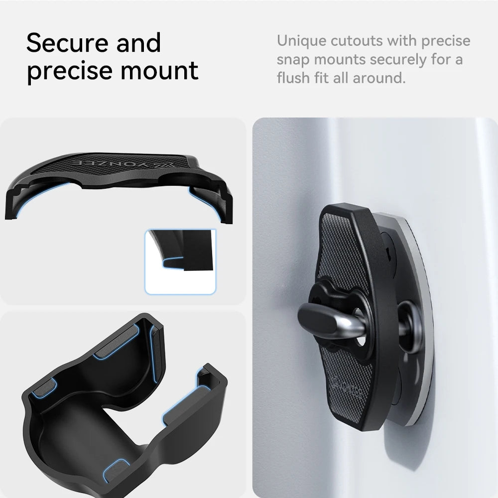 YZ For Tesla Model 3 Highland Y YL Juniper Car Door Lock Cover Protector Buckle Absor lifestyle view