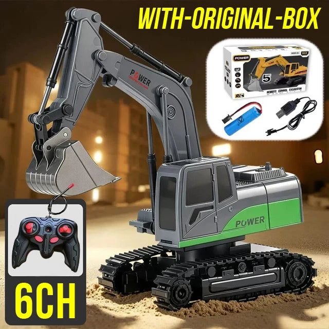 RC Excavator 2.4Ghz 6 Channel 1:24 RC Engineering Car Alloy And Plastic Excavator Boy lifestyle view