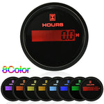 52mm Digital LCD Hourmeter | 8-Color Backlight Engine Gauge 9-32V for Marine detail view
