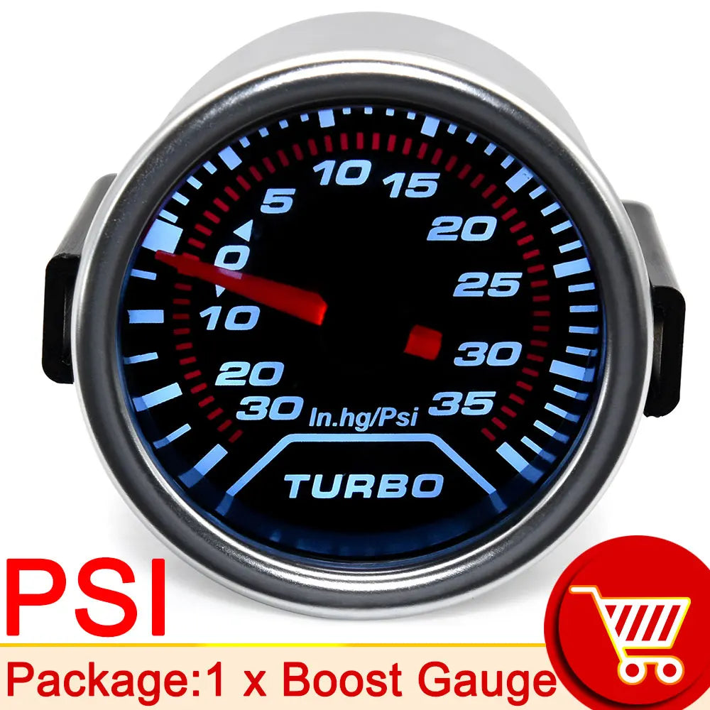 52mm Car Gauge Set Water Temp Boost Oil Pressure Voltmeter Tachometer | Universal 12V alternate view