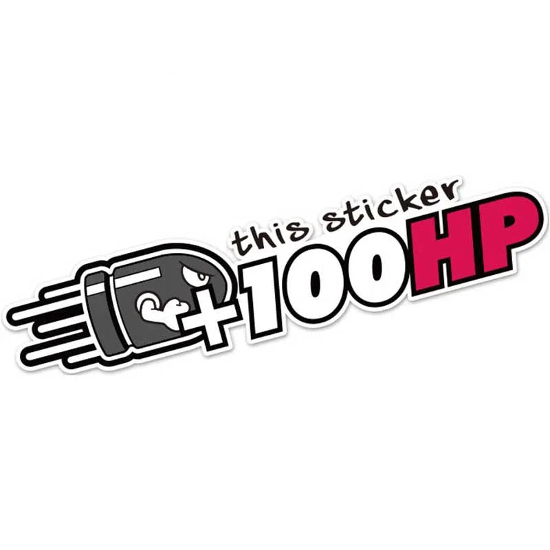 Car Stickers Creative Plus Horsepower Body Stickers + 100HP Full of Blood Scratches Decorative Stickers