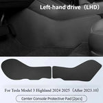 For Tesla Model 3/Y/YL Juniper Center Control Side Anti-kick Pad Leather Anti-dirty Protective Cover Defense Foot Mat Accessory