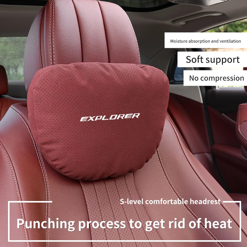Ford Explorer Headrest Neck Pillow | Luxury Suede Neck & Lumbar Support