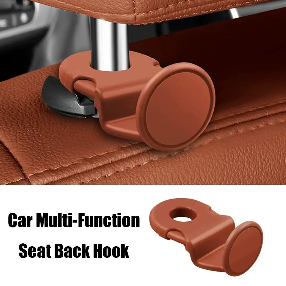 No Scratch Car Headrest Hooks, Heavy Duty Back Seat Hanger for Food Bag Purse, Invisible detail view