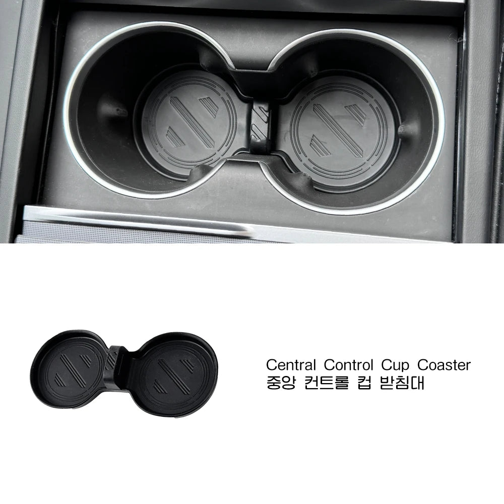 Interior Console Organizer Storage Tray Armrest Box Secret Privacy Holder Coaster Mat close-up view