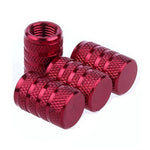 DSYCAR 4Pcs Silver Aluminum Knurling Tire Valve Stem Caps | US Schrader Compatible detail view