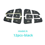 ABS Car Accessories Steering Wheel Buttons Knob Trim Cover Stickers For Mercedes Benz close-up view