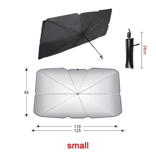 Car Windshield Sunshade Folding Front Parasol close-up view