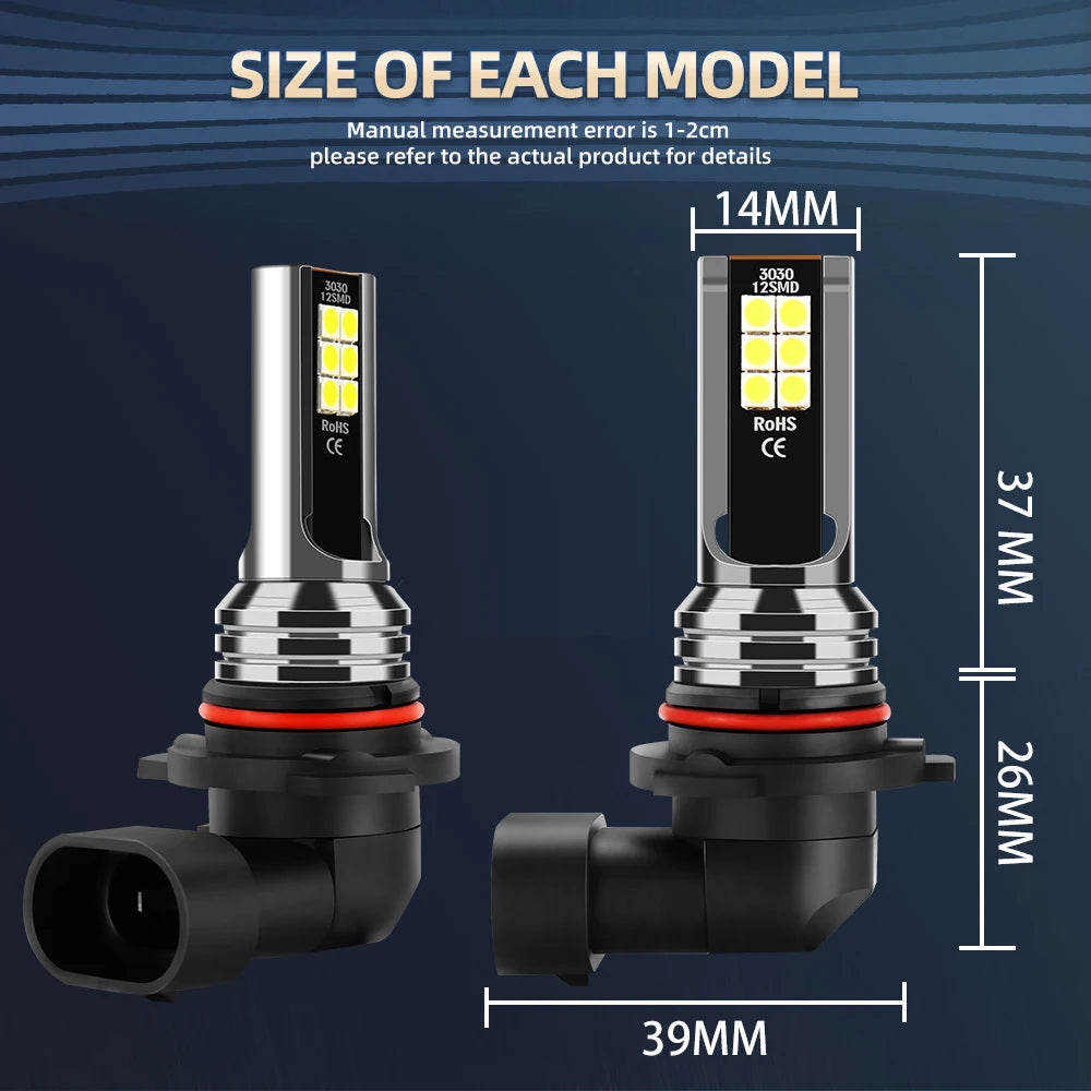 2Pcs LED Lamp Car Front Fog Light 9145 9140 H10 Foglights Accessories For Toyota Crow alternate view