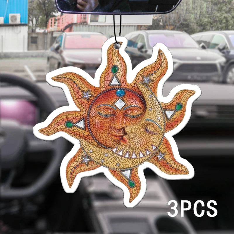 Mosaics Sun Moon wall decoration pendant popular style car incense car perfume perfume lasting fragrance pendant air outlet frag