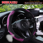 Women's PU Leather Breathable Steering Wheel Cover Car Accessory Suitable for 14.5-15 close-up view
